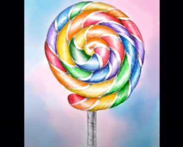 Rainbow Lollipop Drawing Step by Step Tutorial