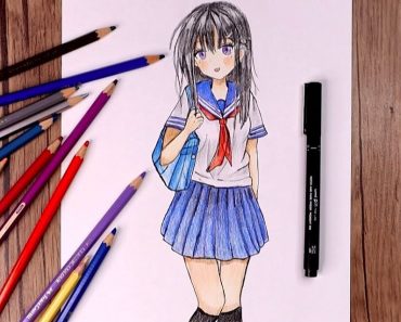 Anime School Girl Drawing Step by Step