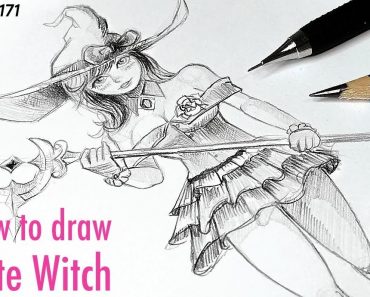 Anime Witch Drawing || How to draw an anime girl full body