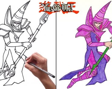 Dark Magician from Yugioh Drawing Step by Step