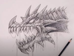 How To Draw A Dragon Skull
