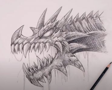 How To Draw A Dragon Skull Step by Step