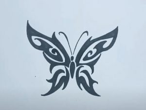 How to draw a Butterfly Tribal Tattoo