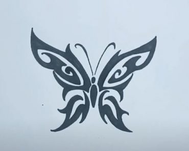 How to draw a Butterfly Tattoo Step by Step