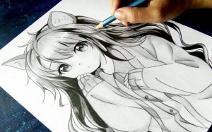 Neko Girl Drawing