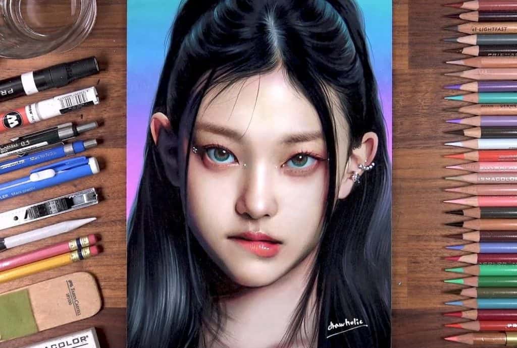Haerin from K-pop girl group Drawing