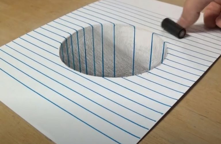 How to draw 3D Hole Step by Step