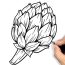 How to draw An Artichoke Step by Step
