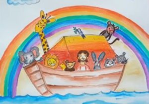 How to draw Noah's Ark with Animals
