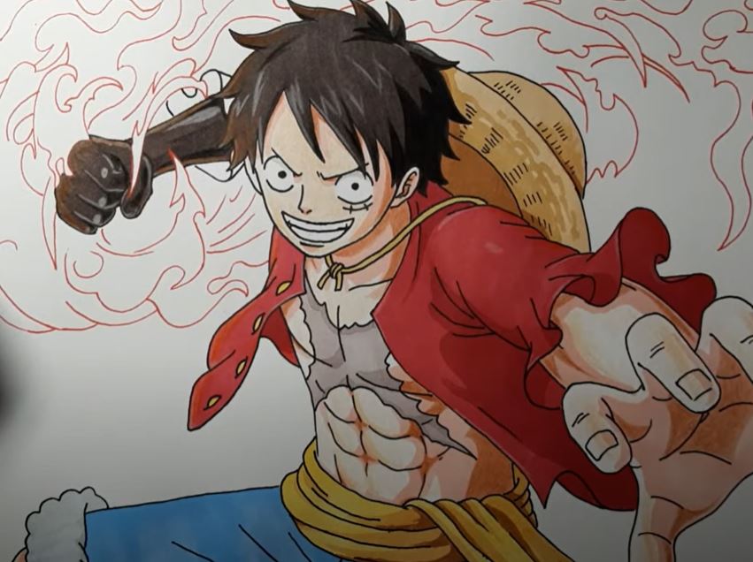 How to draw LUFFY (One Piece) step by step, EASY 