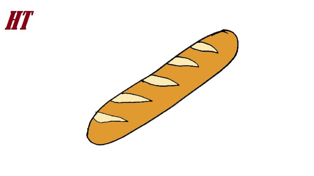 How to Draw a Baguette (French Bread)