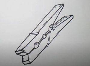 How to Draw a Clothespin
