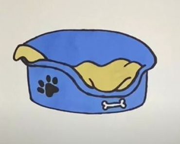 How to Draw a Dog Bed Step by Step