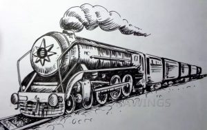 How to Draw a Steam Train