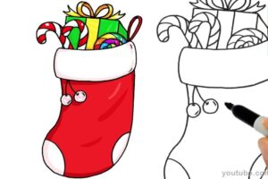 How to Draw a Christmas Sock