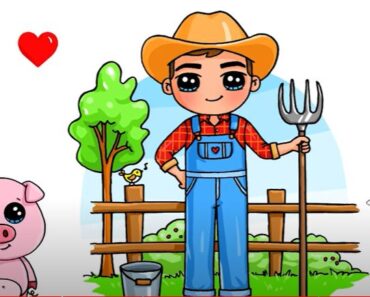 How to Draw a Farmer Step by Step
