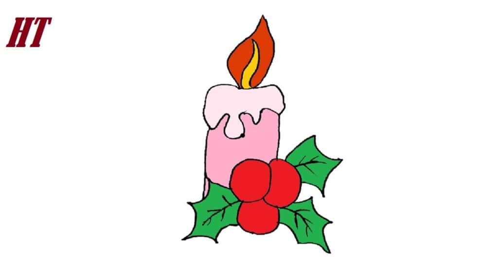 How to Draw Christmas Candle