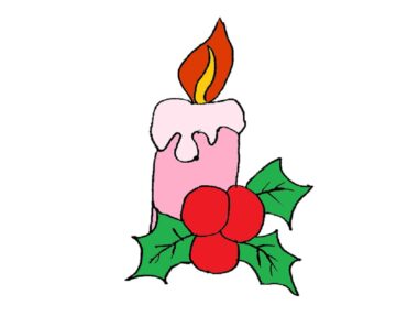 How to Draw Christmas Candle