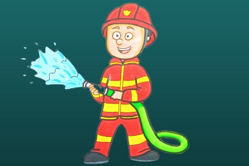 How to Draw a Firefighter Step by Step
