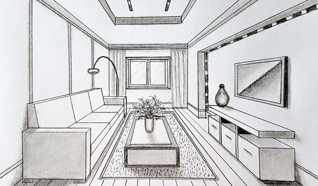How to Draw a Living Room