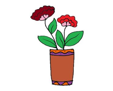 How to draw a flower pot Step by Step