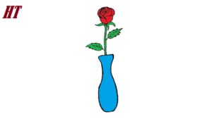 How-to-draw-a-rose-in-a-vase