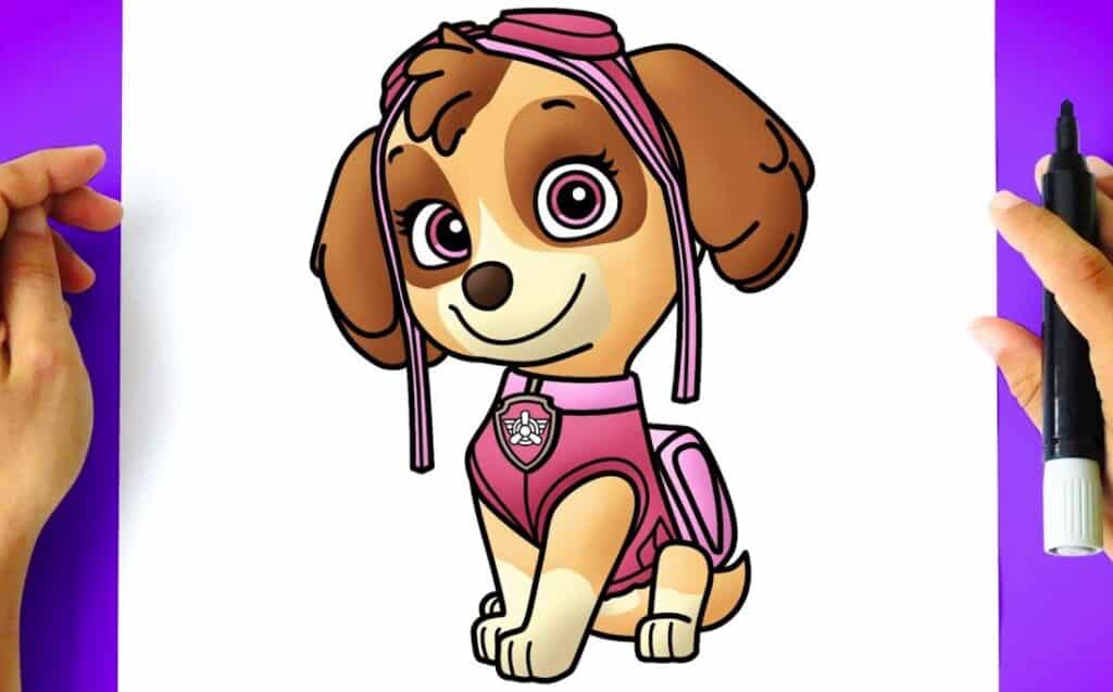How to Draw Skye from PAW Patrol