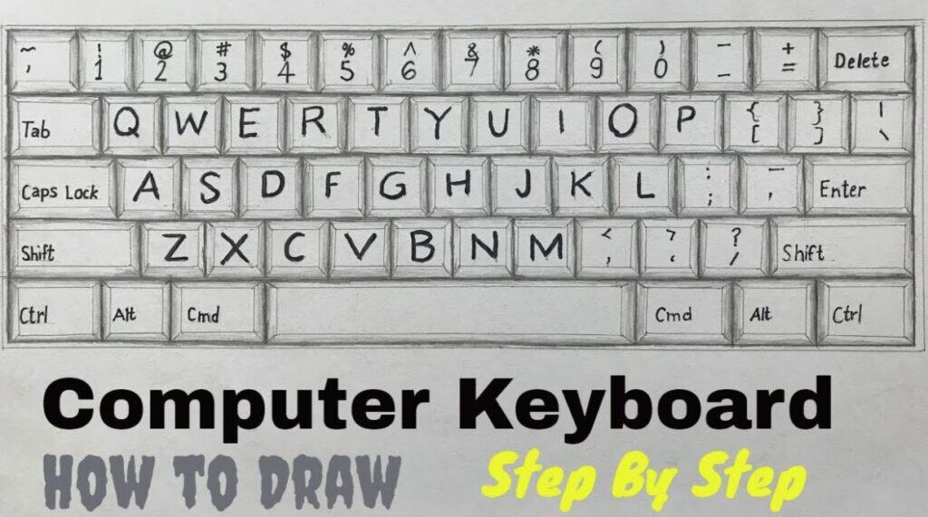 How to draw a computer keyboard