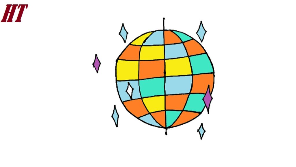 How to draw a disco ball Step by Step