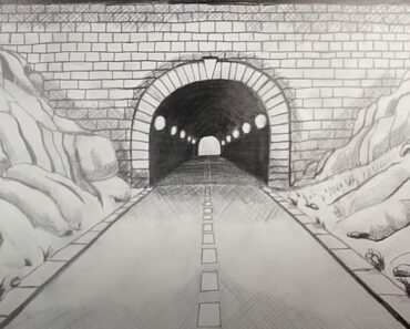 How to Draw a Tunnel Step by Step
