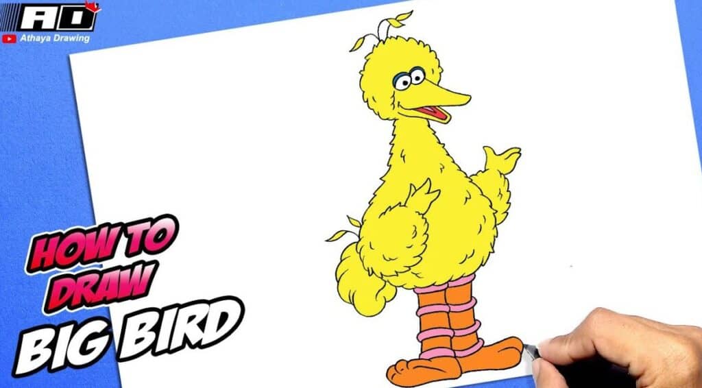 How to draw Big Bird from Sesame Street