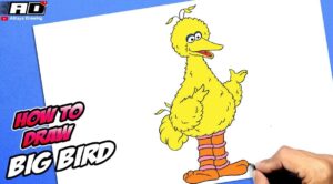 How to draw Big Bird from Sesame Street 