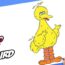 How to draw Big Bird from Sesame Street