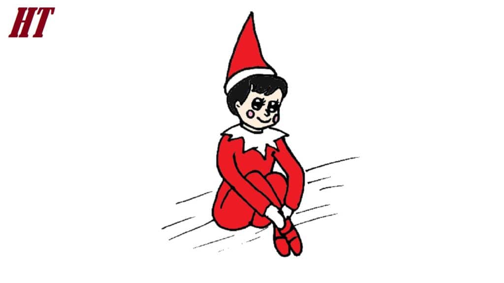 How to draw elf on the shelf