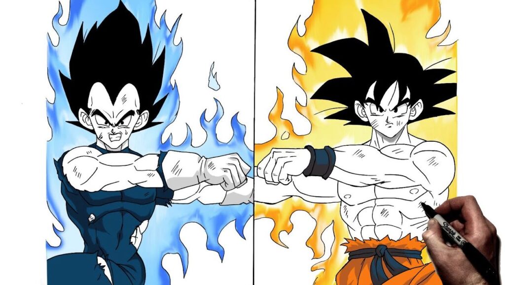 How to Draw Goku and Vegeta Dragon Ball Drawing