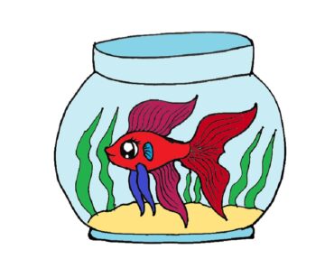 How to draw a Fish Tank Step by Step