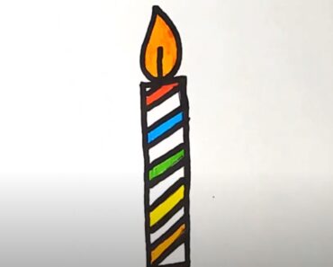 How to Draw a Birthday Candle Step by Step