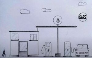 How to Draw a Gas Station