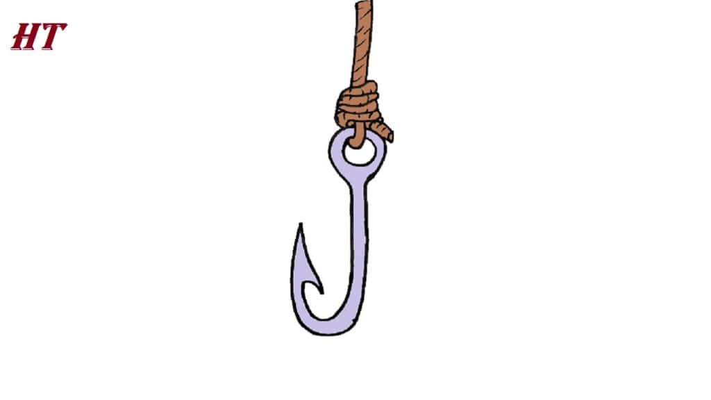 how to draw a fish hook
