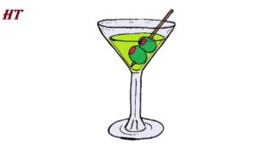how to draw a martini glass