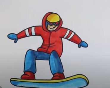 How to Draw a Snowboarder Step by Step