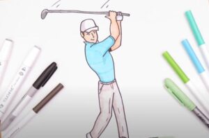 How to draw a Golfer