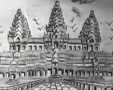 How to Draw Angkor Wat Step by Step