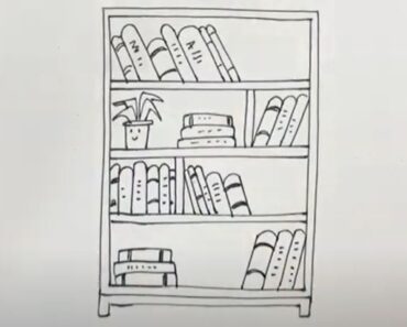 How to Draw a Bookcase Step by Step