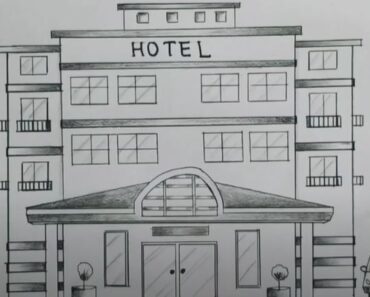 How to Draw a Hotel Step by Step