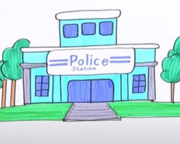 How to Draw a Police Station Step by Step