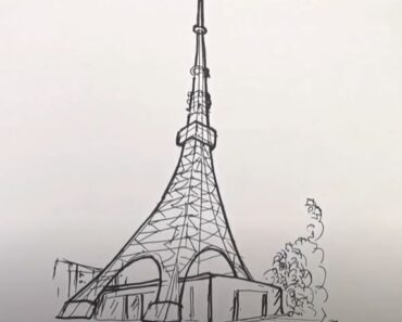 How to Draw the Tokyo Tower Step by Step