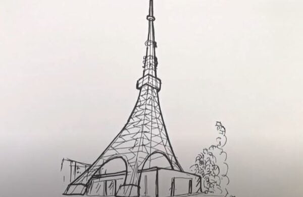 How to Draw the Tokyo Tower Step by Step
