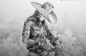 How to draw Cowgirl