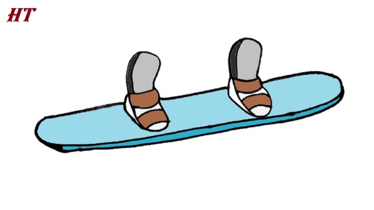 How to draw a Snowboard Step by Step